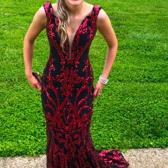 Jovani Dresses & Skirts - Jovani Prom Dress Geno’s Formal Affair Red & Black Sequence.